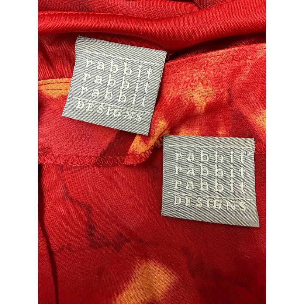 Rabbit Rabbit Rabbit Designs 12 Maxi Dress Matching Cardigan Red Floral Batik - Picture 11 of 15